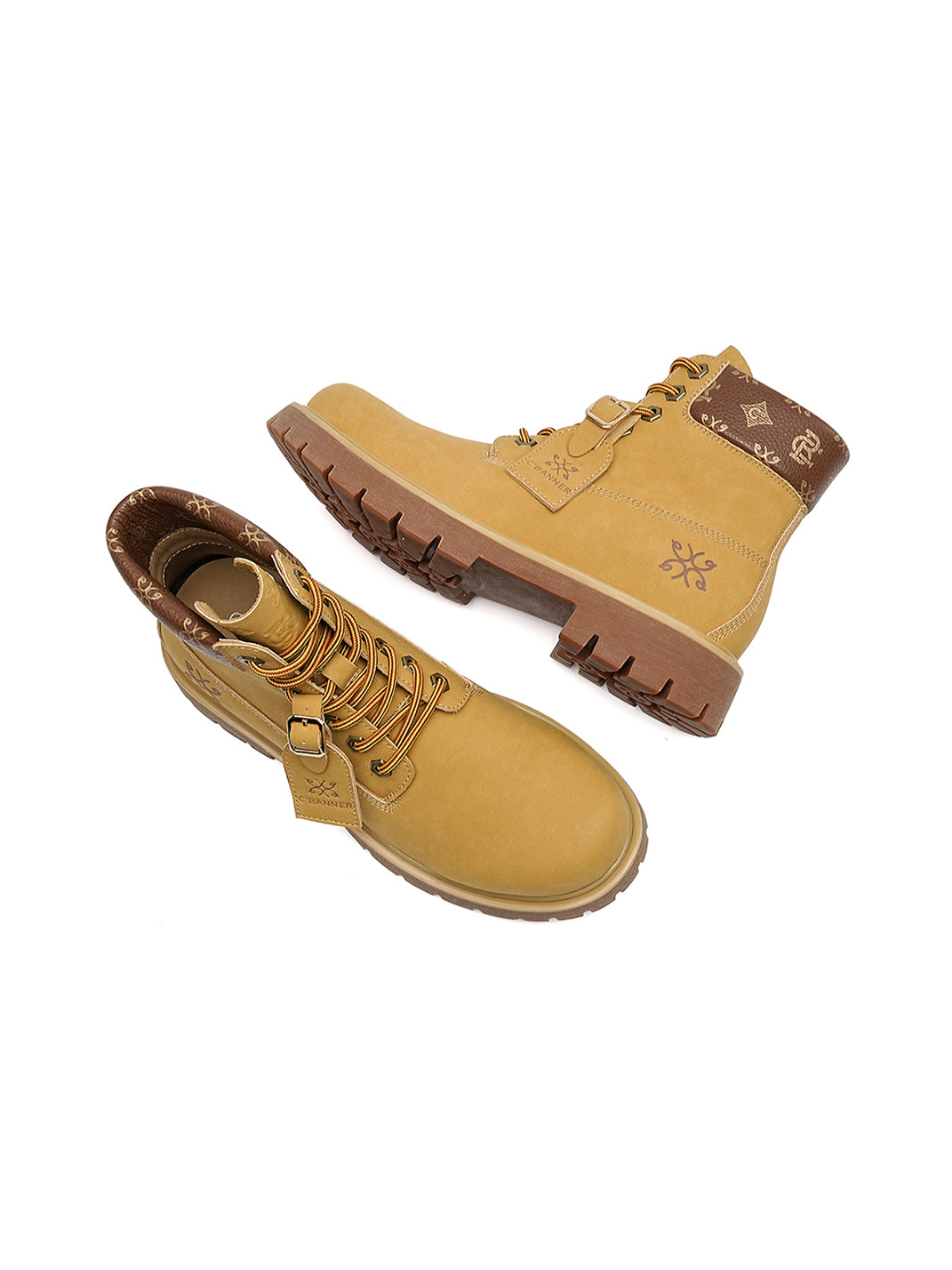 Wheat Contrast-Stitch Lug-Sole Work Boots - View 19