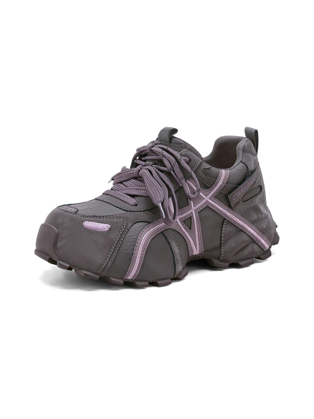 Purple Cross-Lace Technical Trail Sneakers - View 5