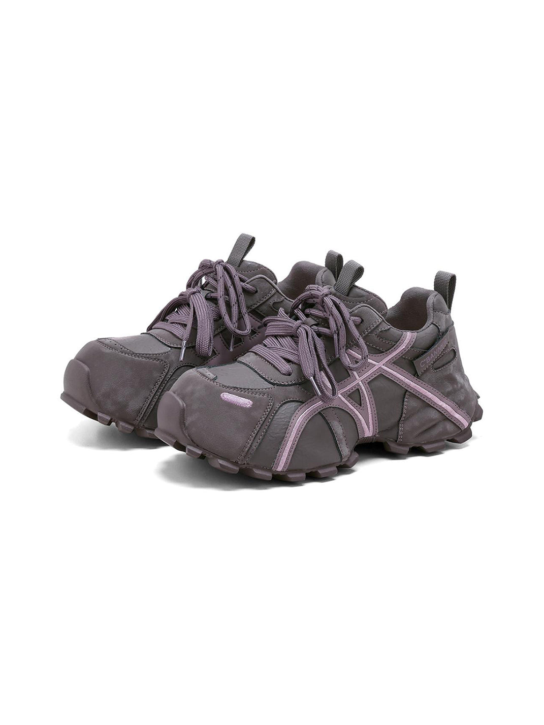 Purple Cross-Lace Technical Trail Sneakers - View 8