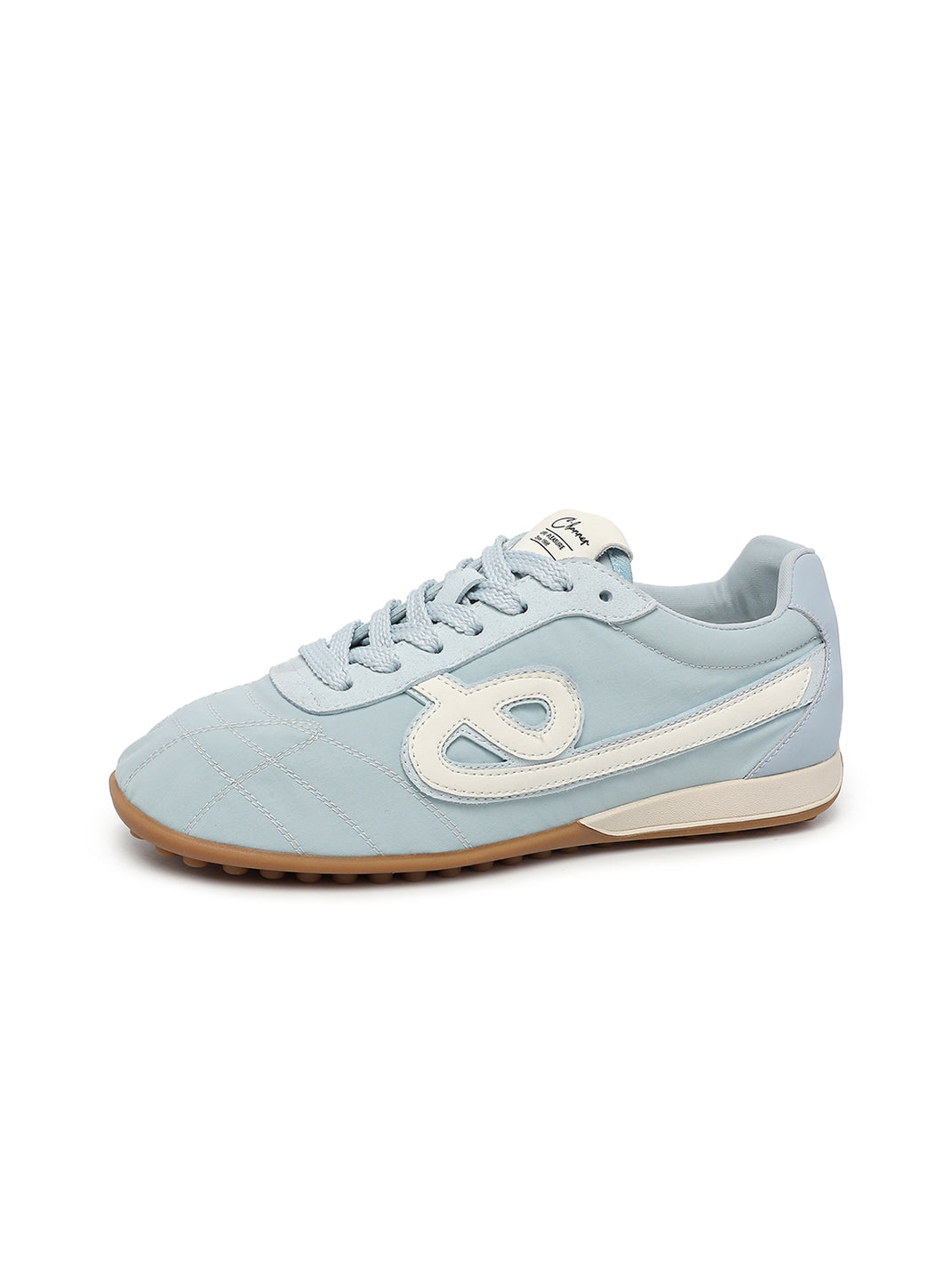 Sky Blue Quilted-Panel Gum-Sole Sneakers - View 9
