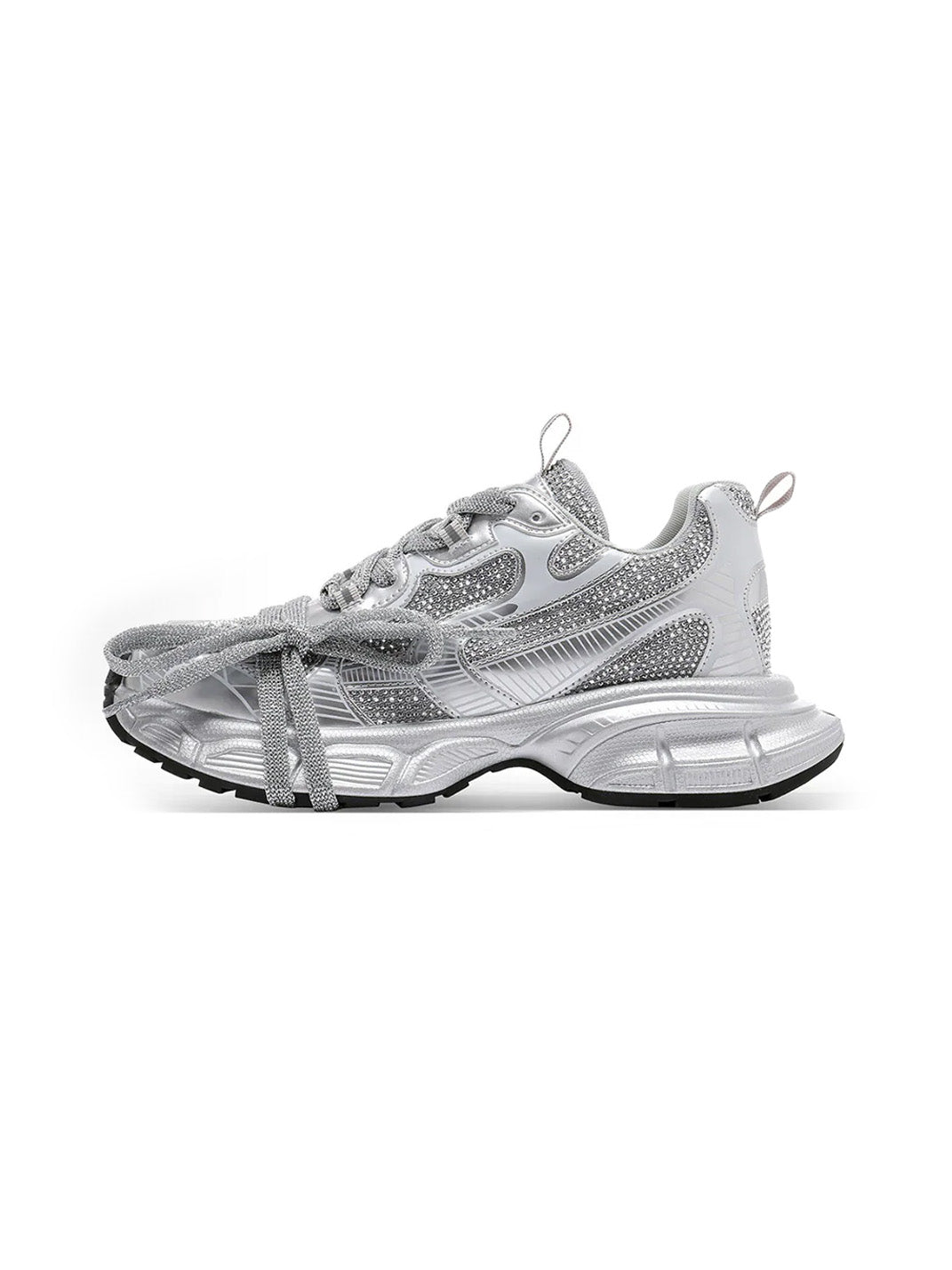 Rhinestone Silver Chunky Dad Sneakers