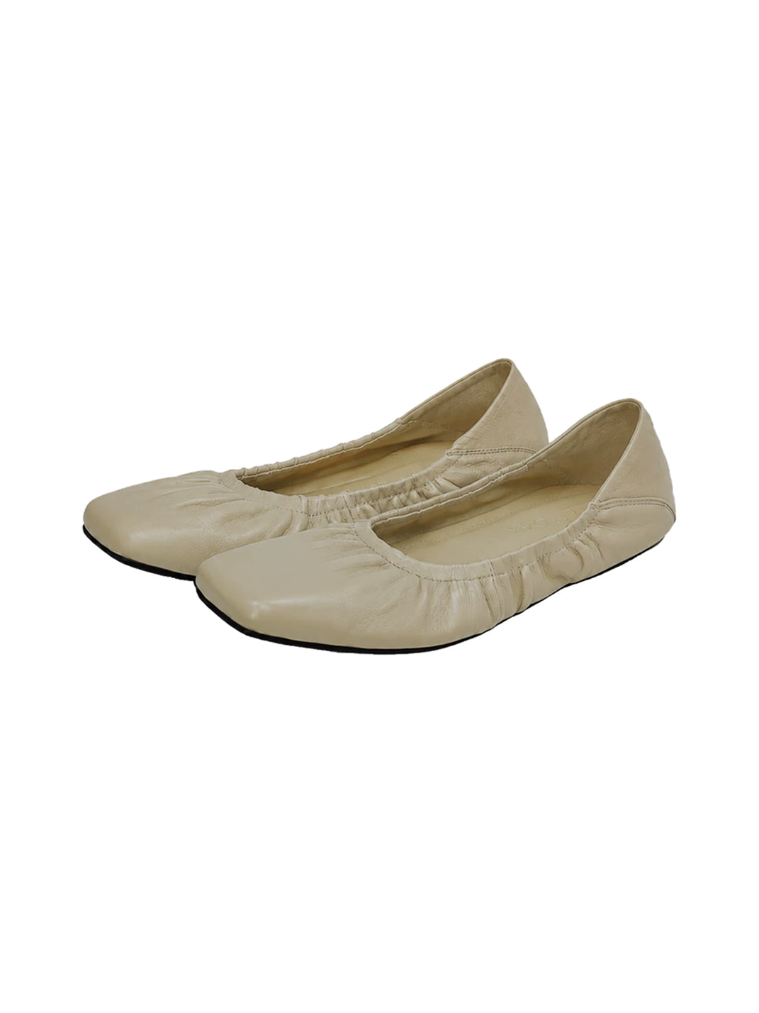 Gathered Lambskin Square-Toe Slip-On Flats - view 8