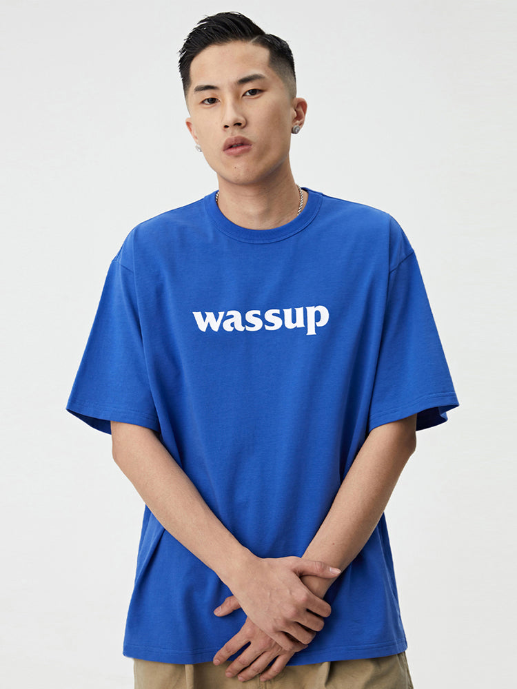 Bold Big Logo Print Basic Tee - chiclara