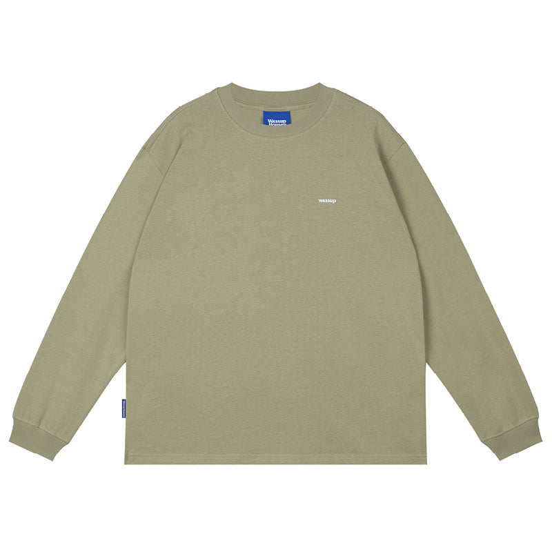 Minimalist Basic Small Logo Long Sleeved Tee - chiclara