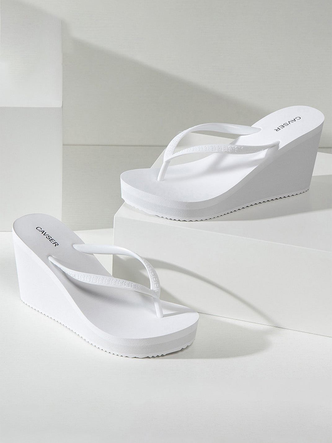 Sculpted High-Wedge Toe-Ring Flip-Flops - View 11