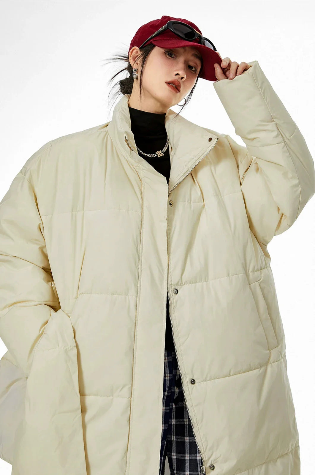 Oversized Puffer Winter Coat with Scarf