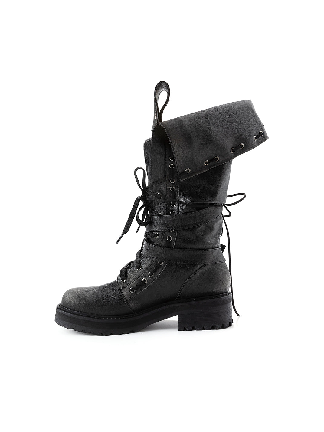Convertible Eyelet-Strap Riding Boots