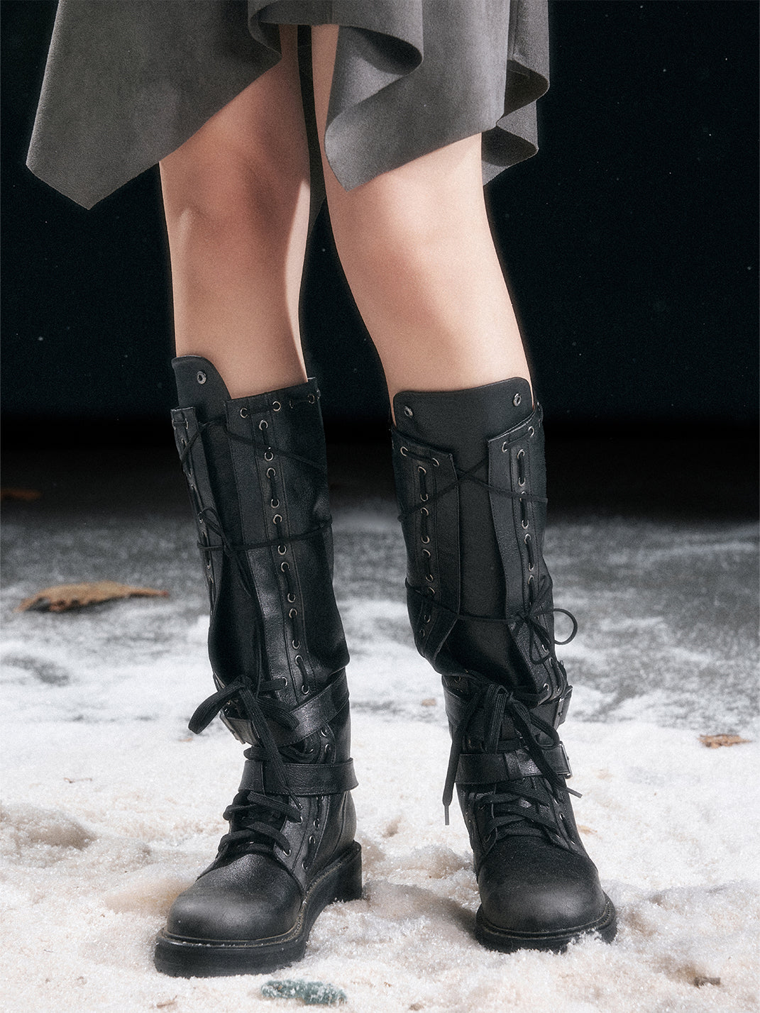 Convertible Eyelet-Strap Riding Boots - View 4