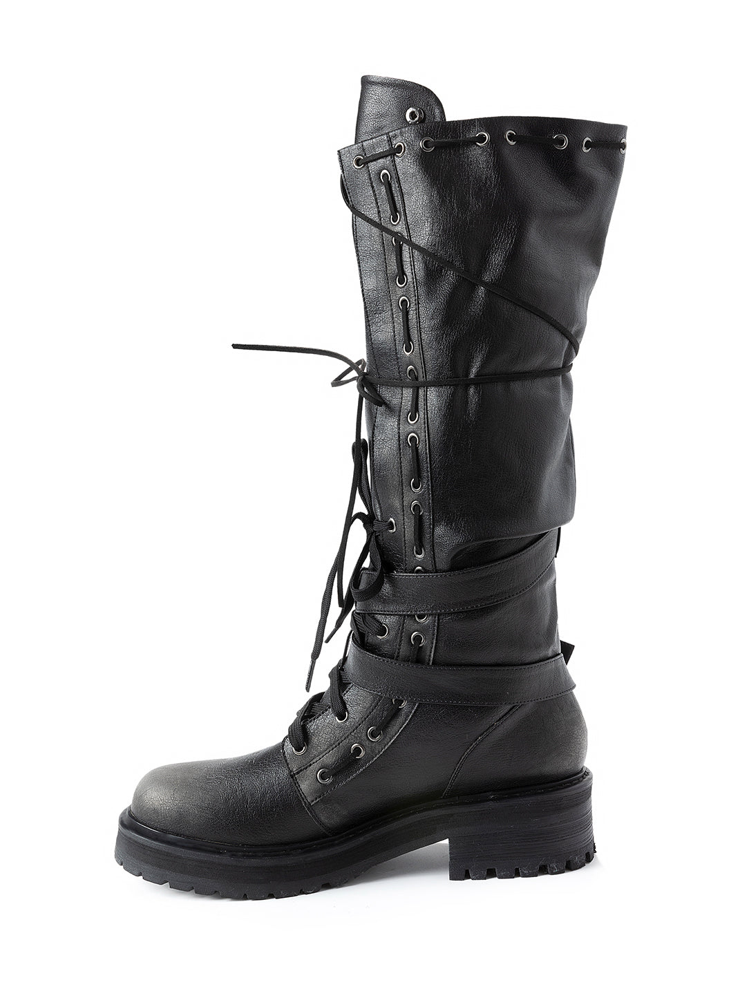 Convertible Eyelet-Strap Riding Boots - View 13