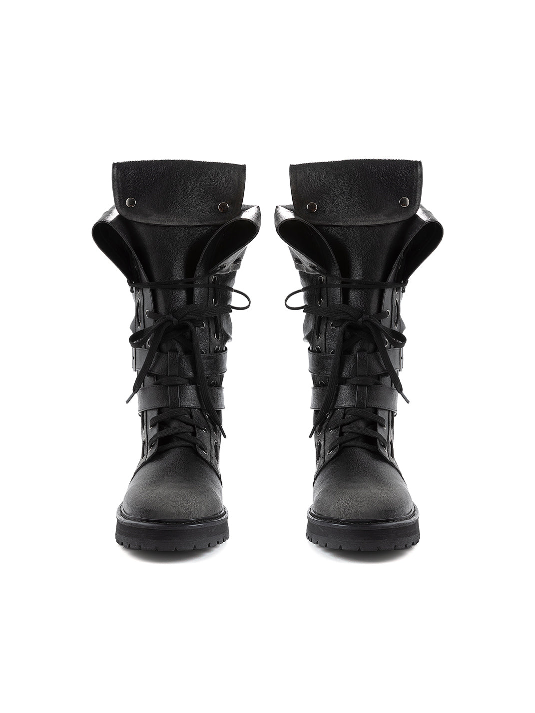 Convertible Eyelet-Strap Riding Boots - View 14