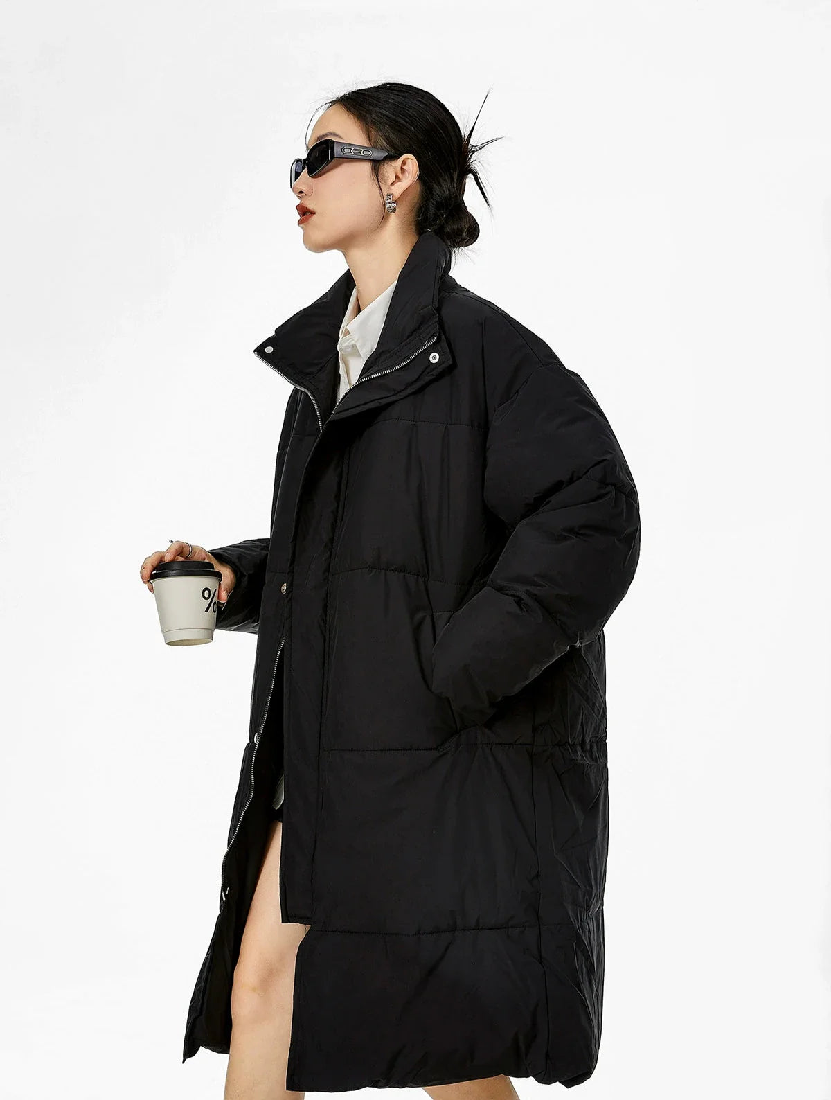 Oversized Puffer Winter Coat with Scarf