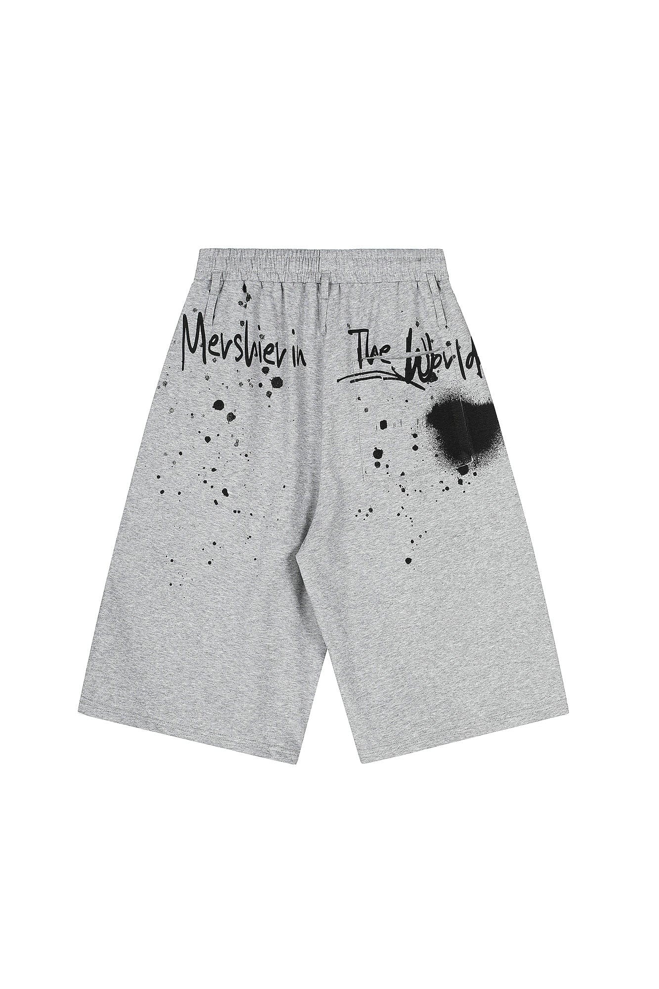 Graffiti Spray Print Sweat Shorts