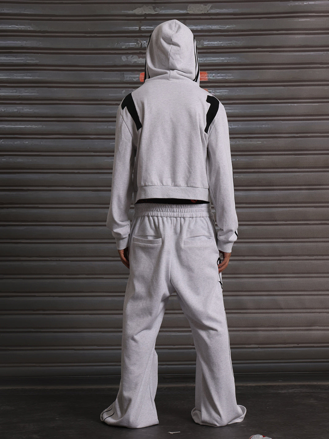 Sheet-Music Embroidered Wide-Leg Sweatpants - View 8