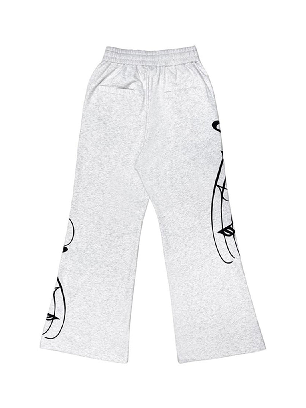 Sheet-Music Embroidered Wide-Leg Sweatpants - View 10