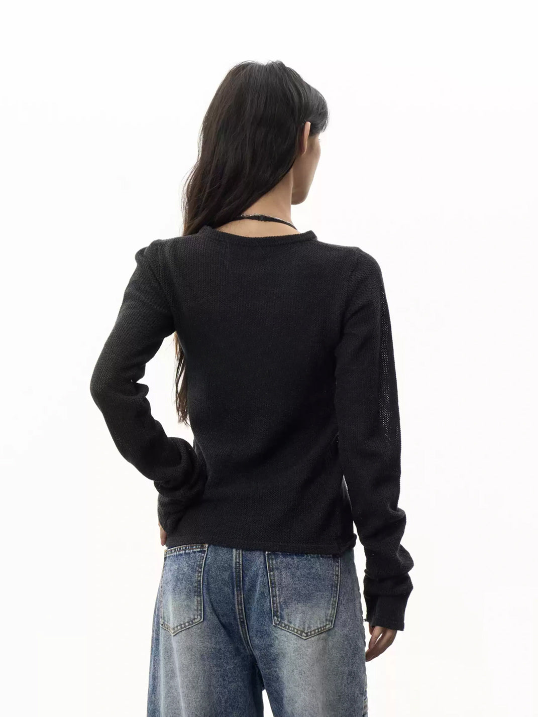 Charcoal 202 Tonal Long-Sleeve Tee — product view 3
