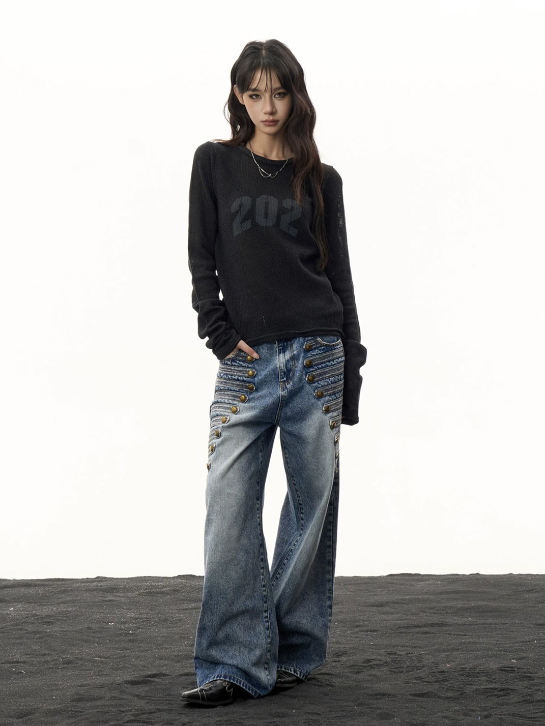 Charcoal 202 Tonal Long-Sleeve Tee — product view 6