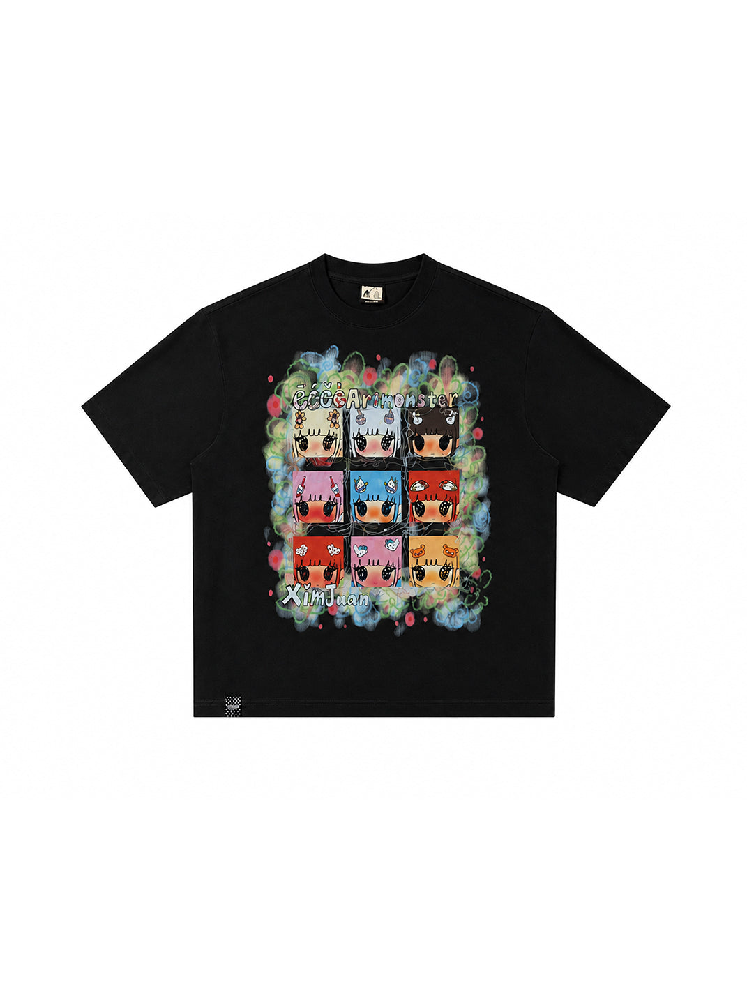Cartoon Portrait Grid Tee — product view 2