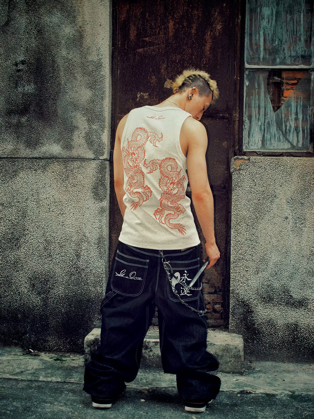 Twin-Dragon Cotton Tank — product view 5