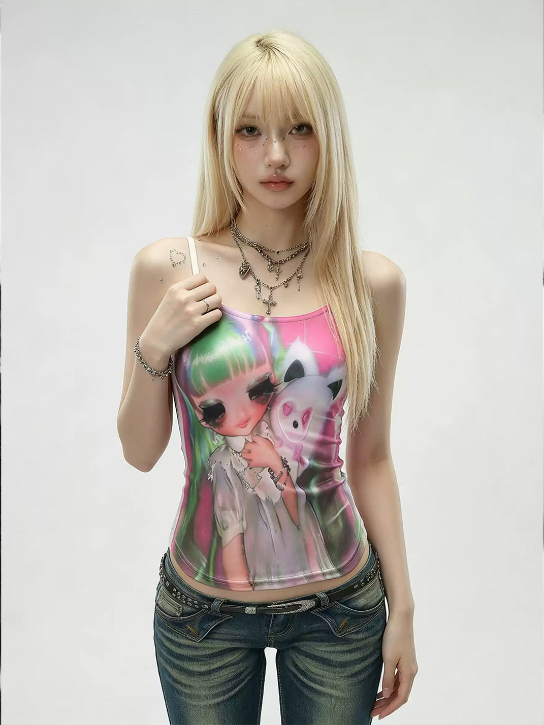Green-Haired Doll Graphic Cami — product view 2