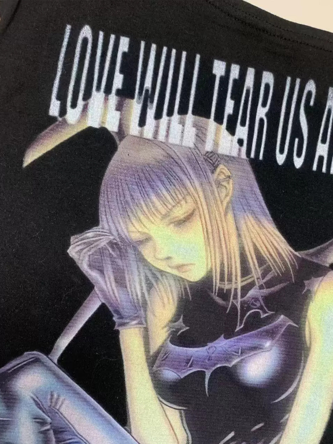 Blue Anime Graphic Halter Top — product view 4