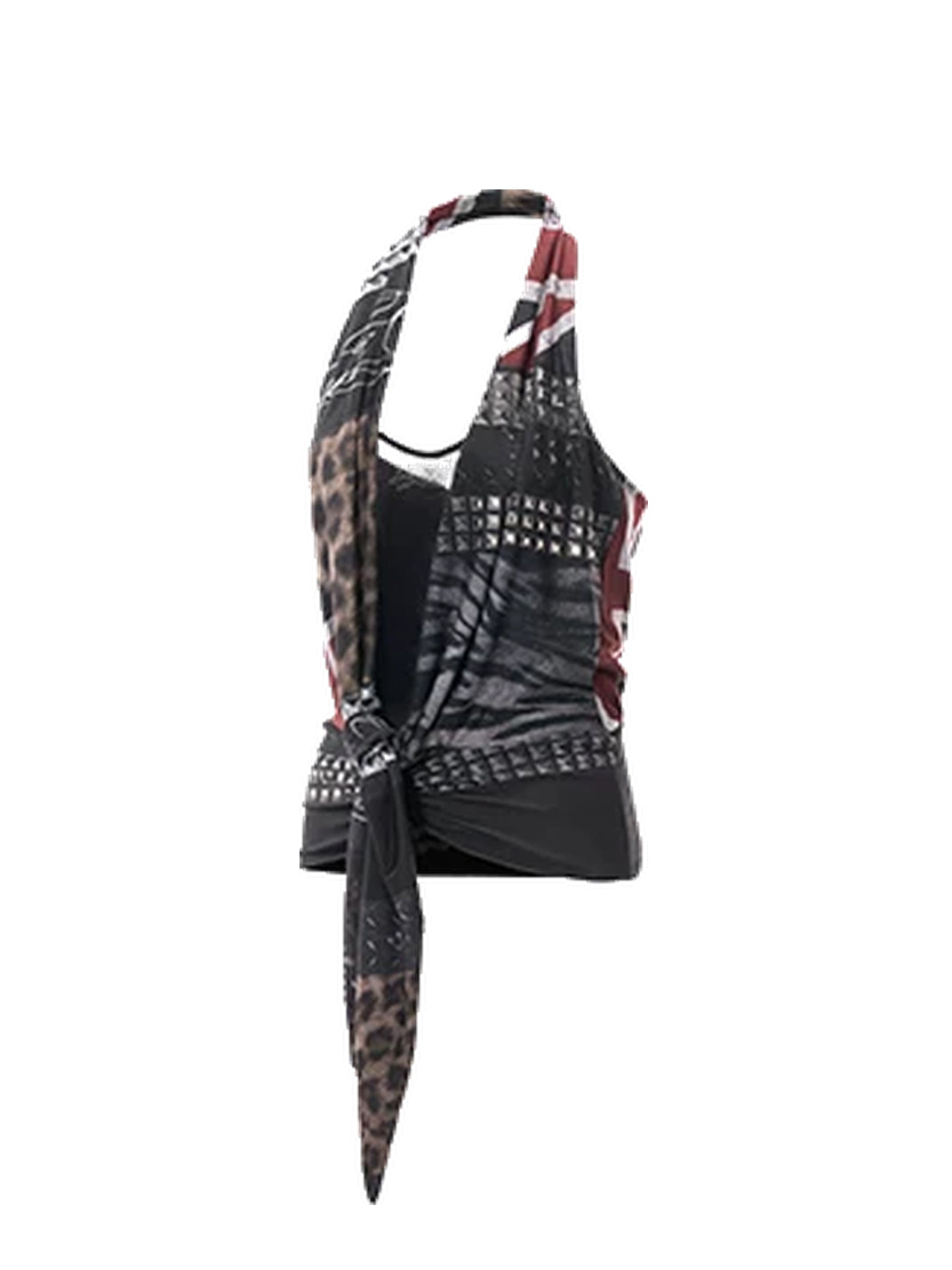 Flag-and-Animal Print Layered Halter — product view 11