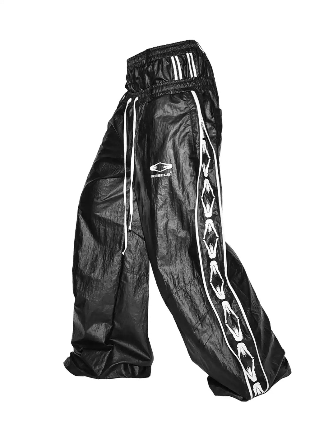 Glossy Double-Waist Side-Zip Trousers — product view 5