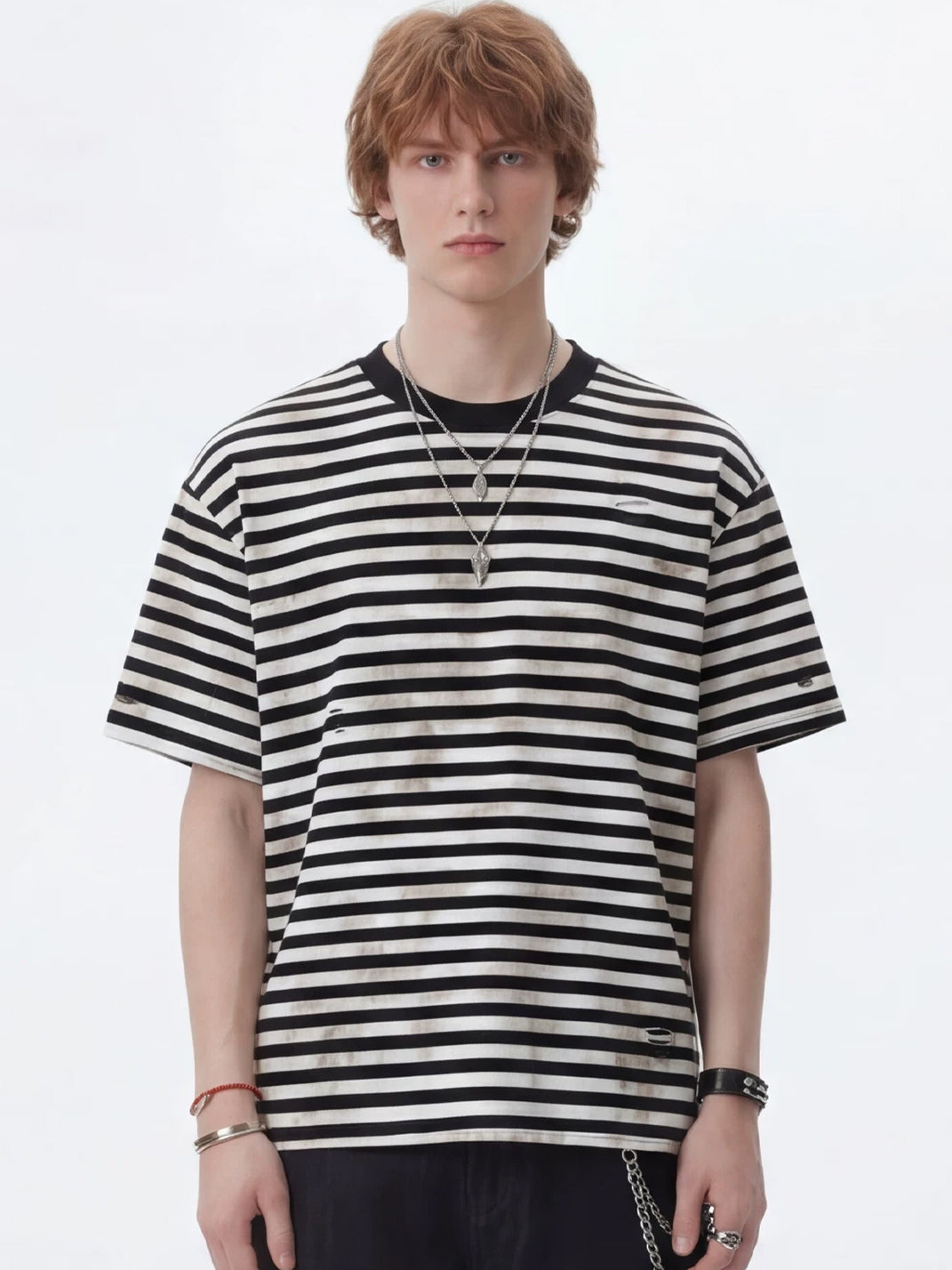 Weathered-Stripe Relaxed Crewneck Tee — product view 2