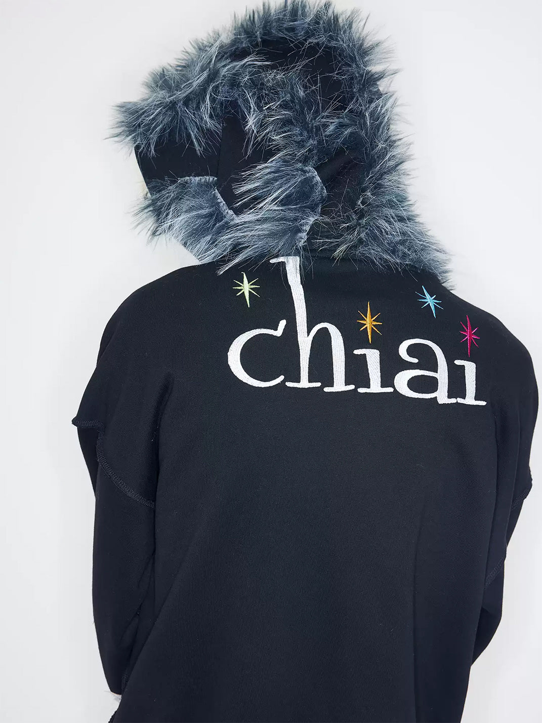 Star-Sleeve Embroidered Plush-Hood Jacket — product view 8
