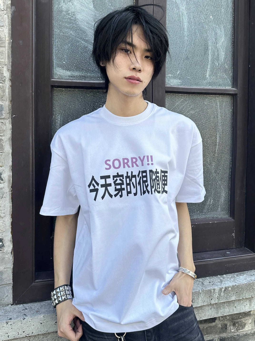 Statement Slogan Heavy Cotton Tee — product view 3