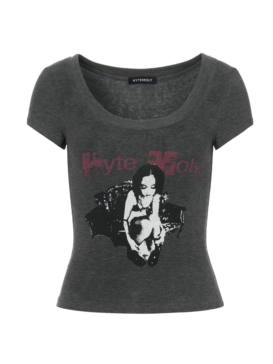 Faded Portrait Stretch Crop Tee — product view 1