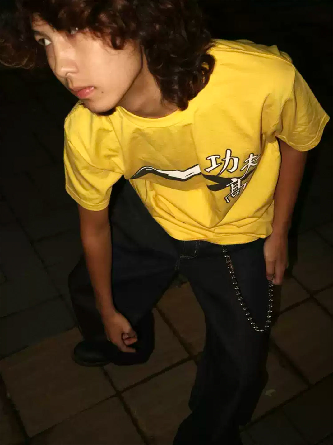 Yellow Yin-Yang Graphic Cotton Tee — product view 5