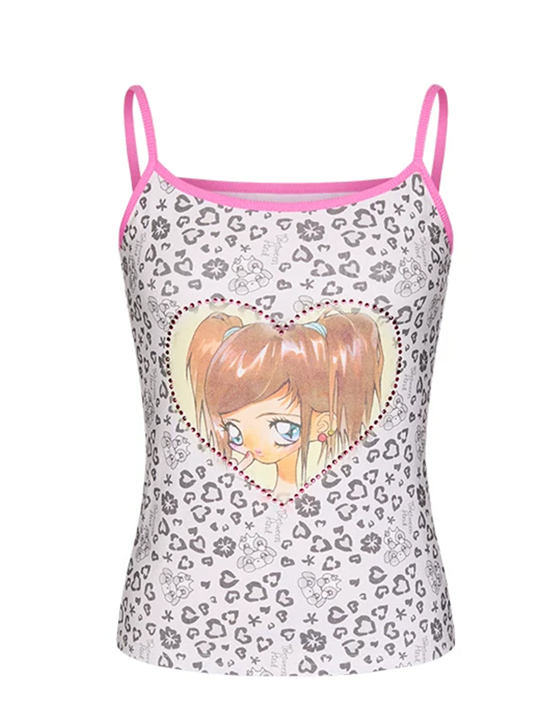 Heart Portrait Leopard Cotton-Blend Cami — product view 1