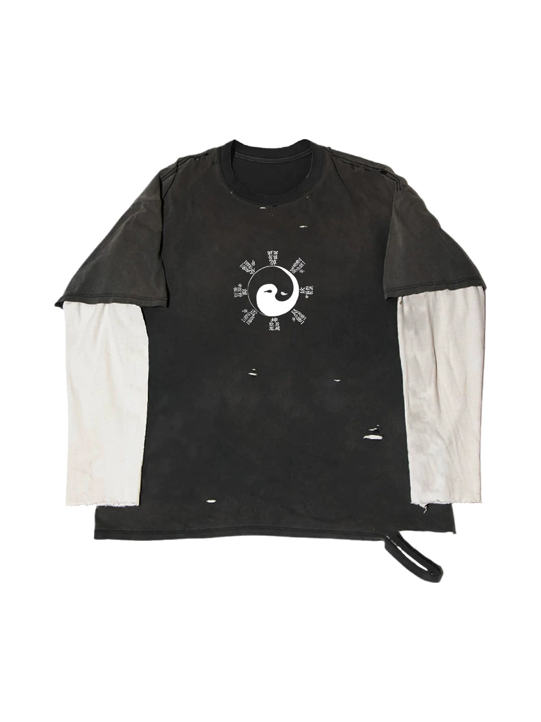 Yin-Yang Contrast-Layer Cotton-Blend Tee — product view 1