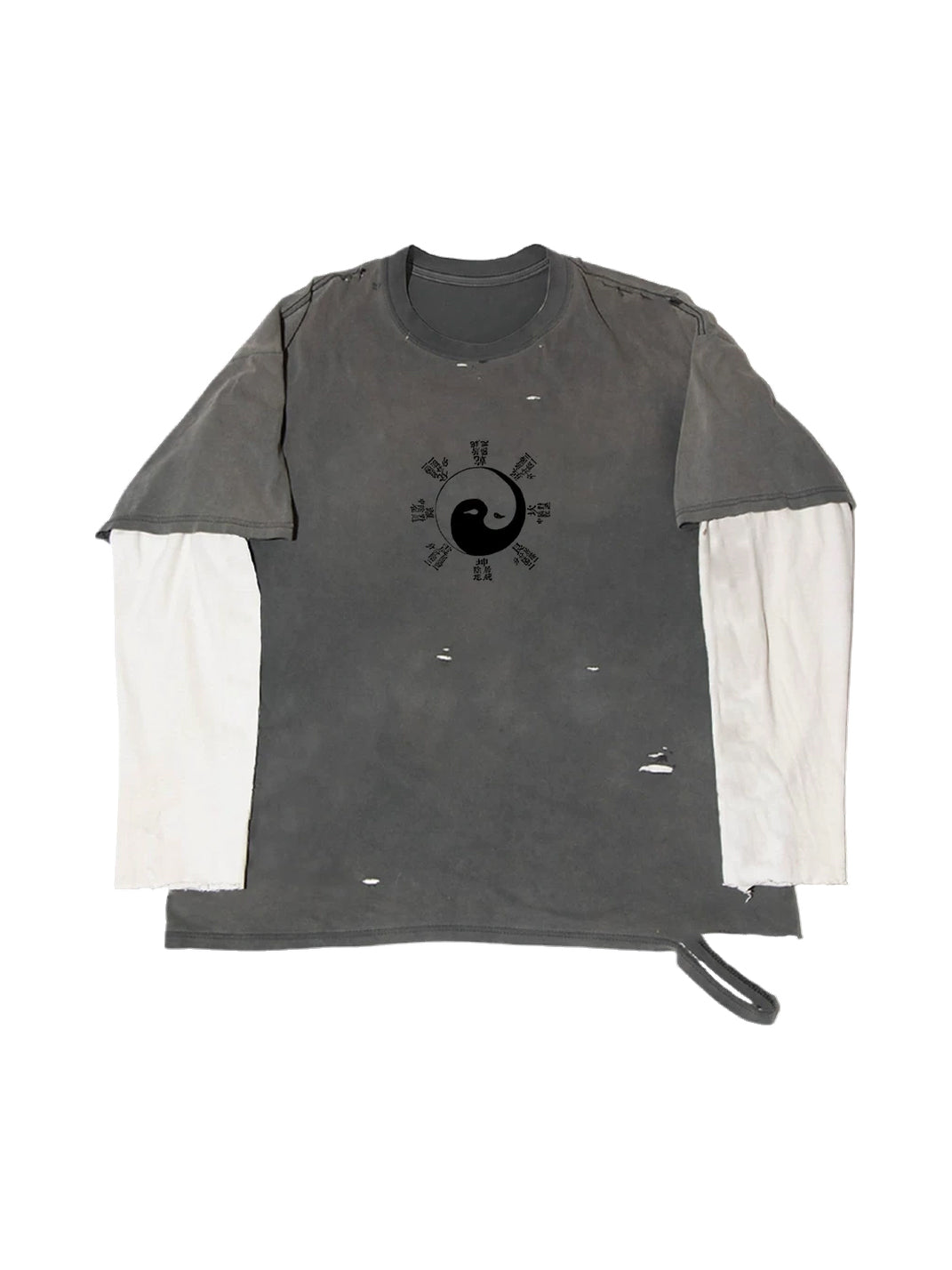 Yin-Yang Contrast-Layer Cotton-Blend Tee — product view 3
