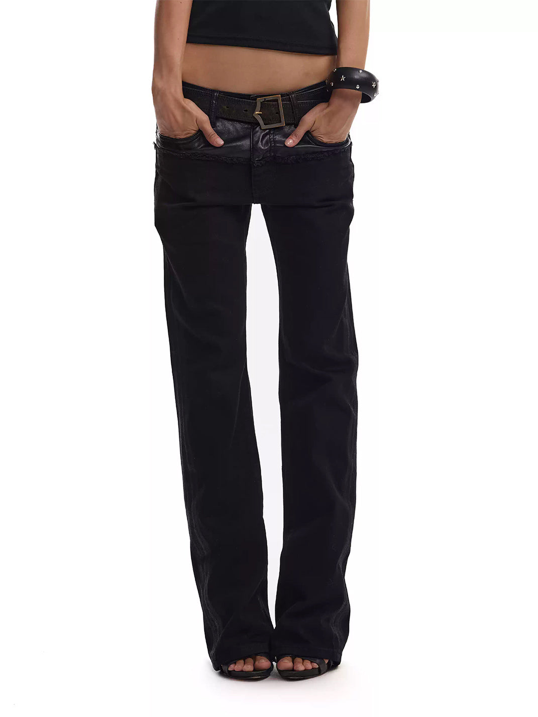 Wax-Seam Stacked Flare Jeans — product view 2