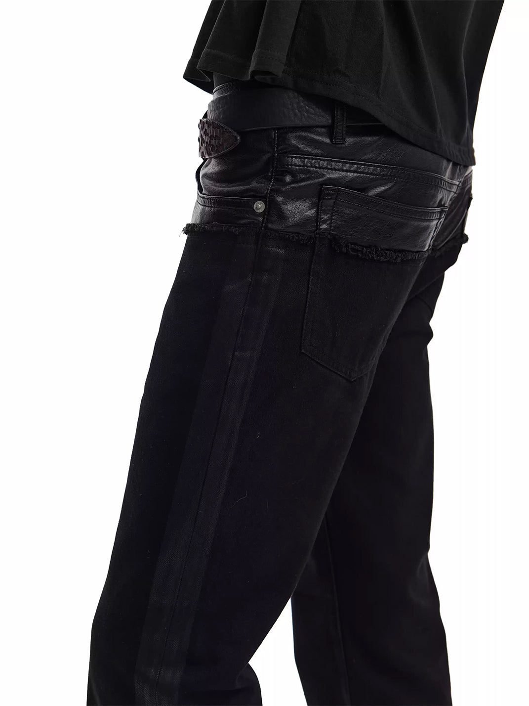 Wax-Seam Stacked Flare Jeans — product view 6