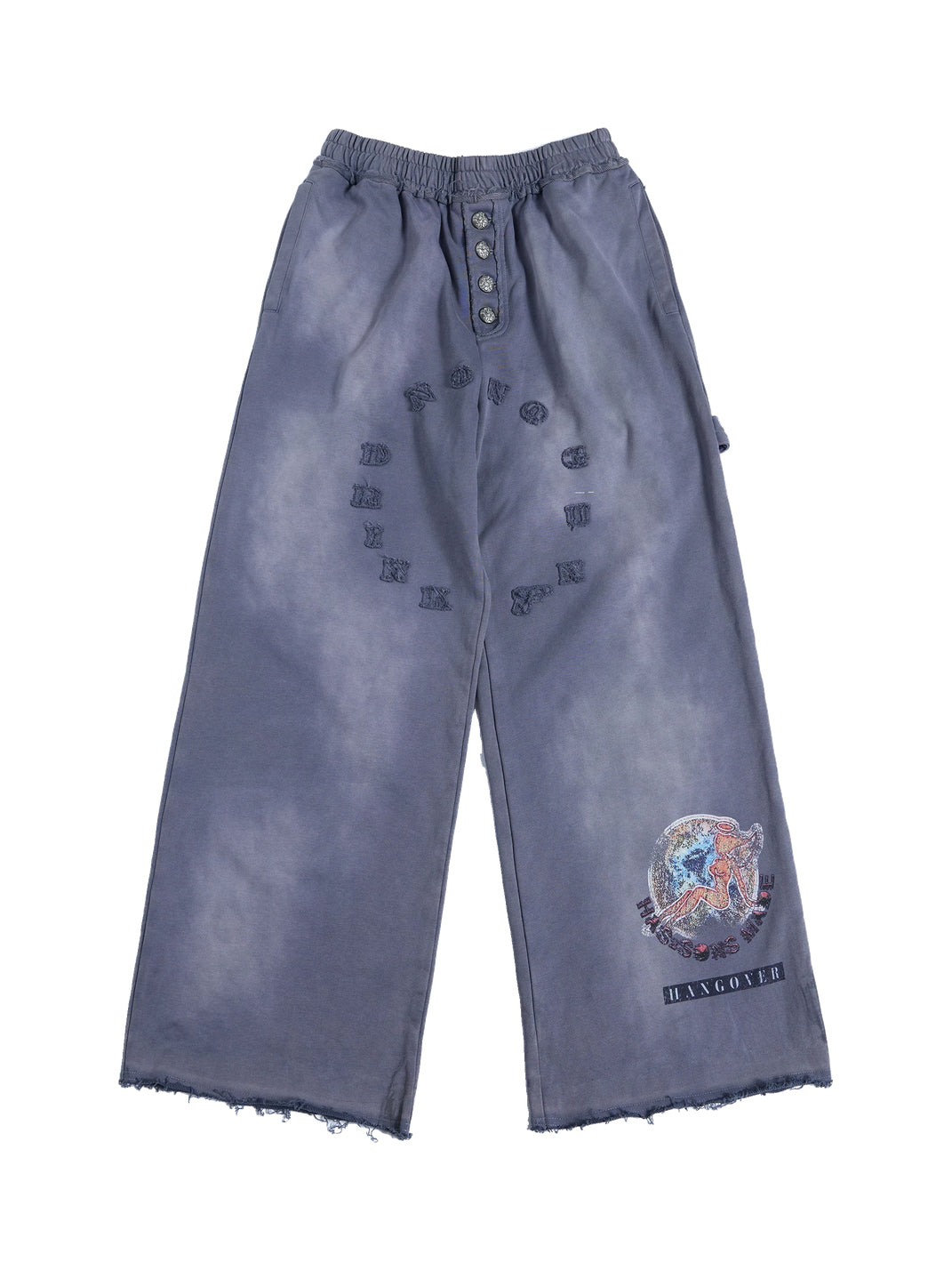 Washed Blue Patch Cotton Sweatpants — product view 1