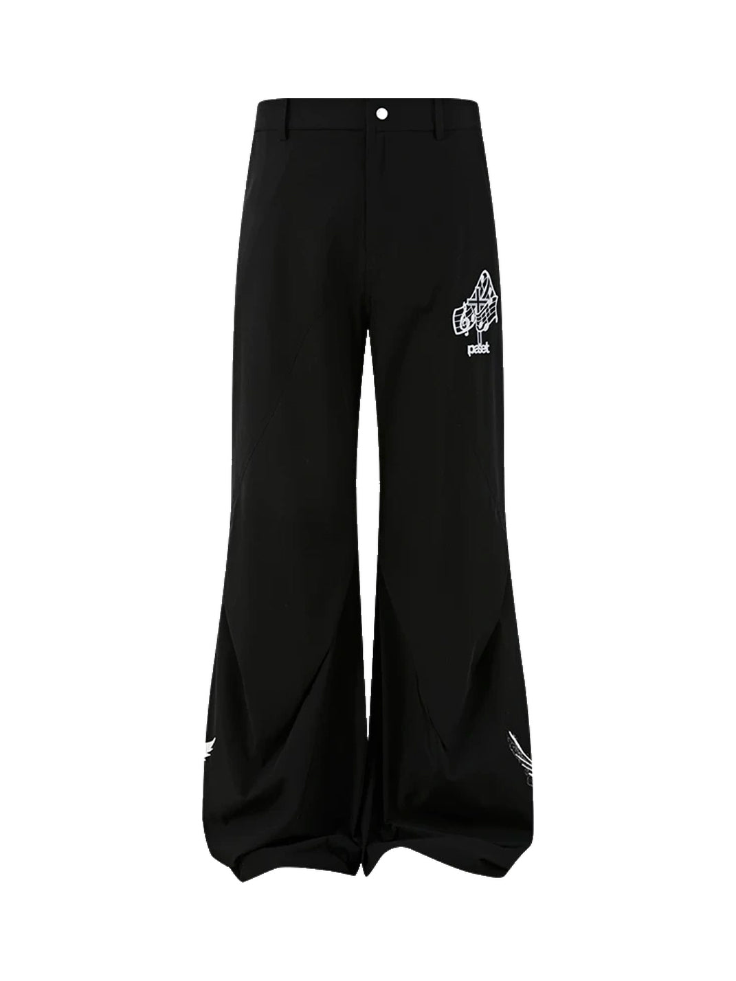 Angel-and-Skull Stretch Wide-Leg Pants — product view 1