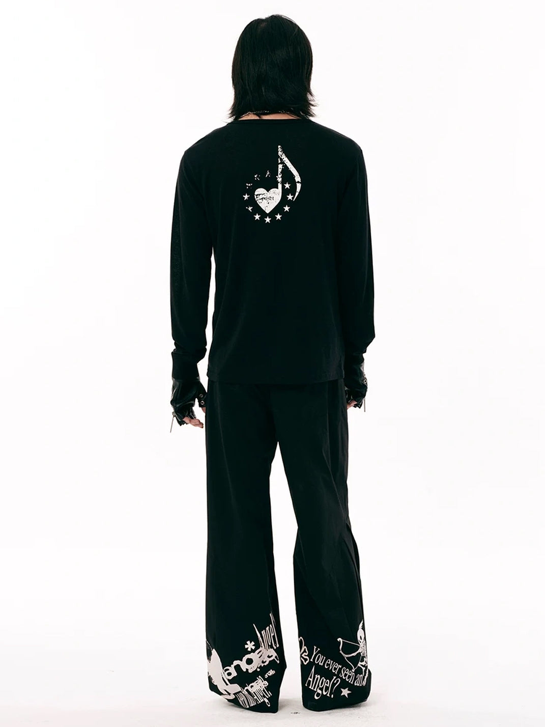 Angel-and-Skull Stretch Wide-Leg Pants — product view 6