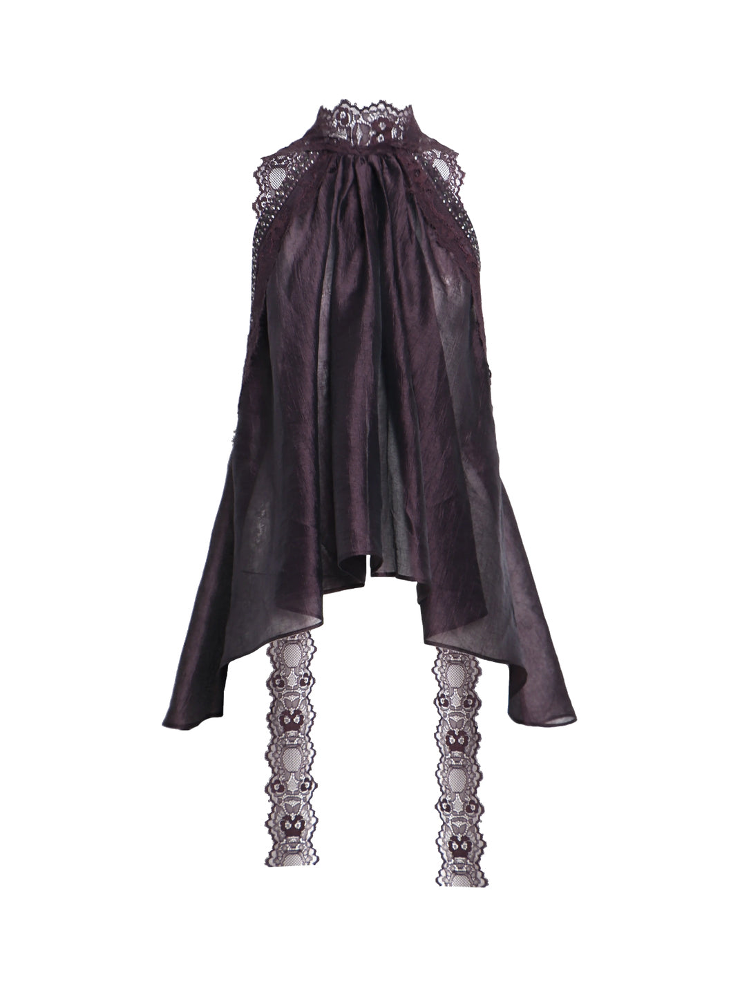 Lace-Tie Open-Back Draped Halter — product view 1
