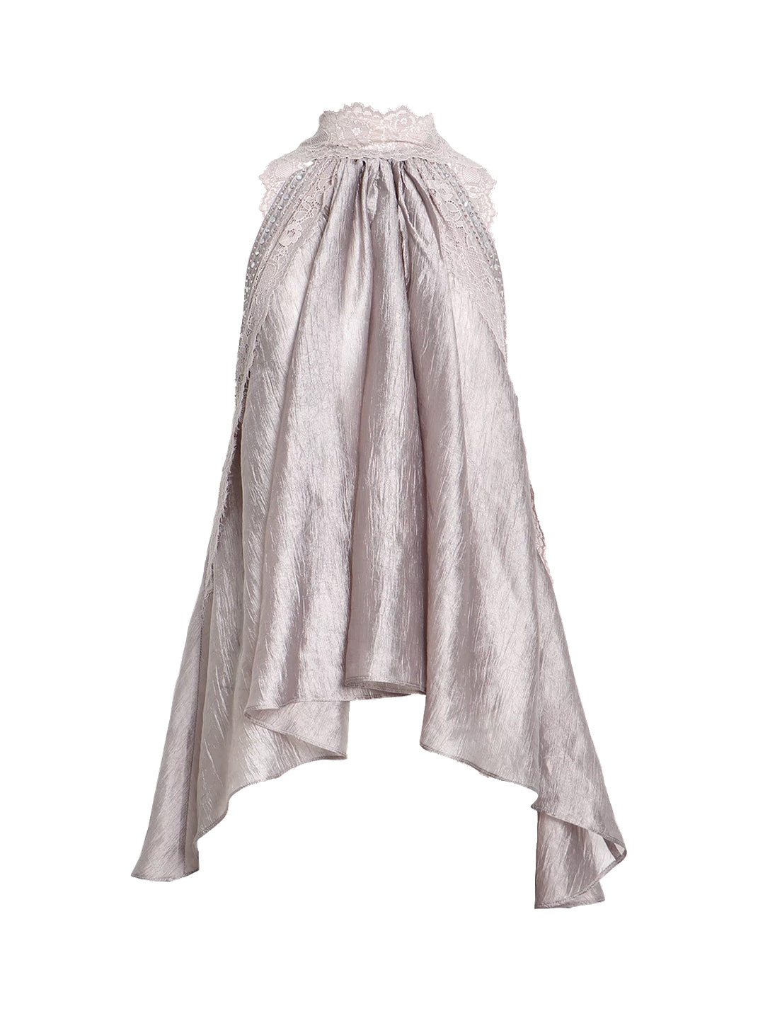 Lace-Tie Open-Back Draped Halter — product view 7