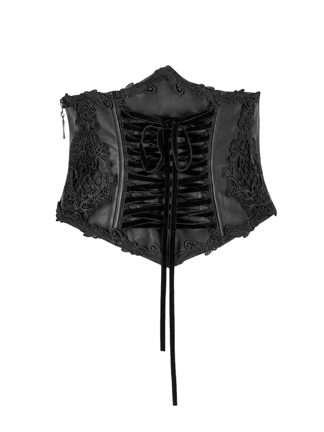 Scroll-Trim Lace-Up Corset Belt — product view 1