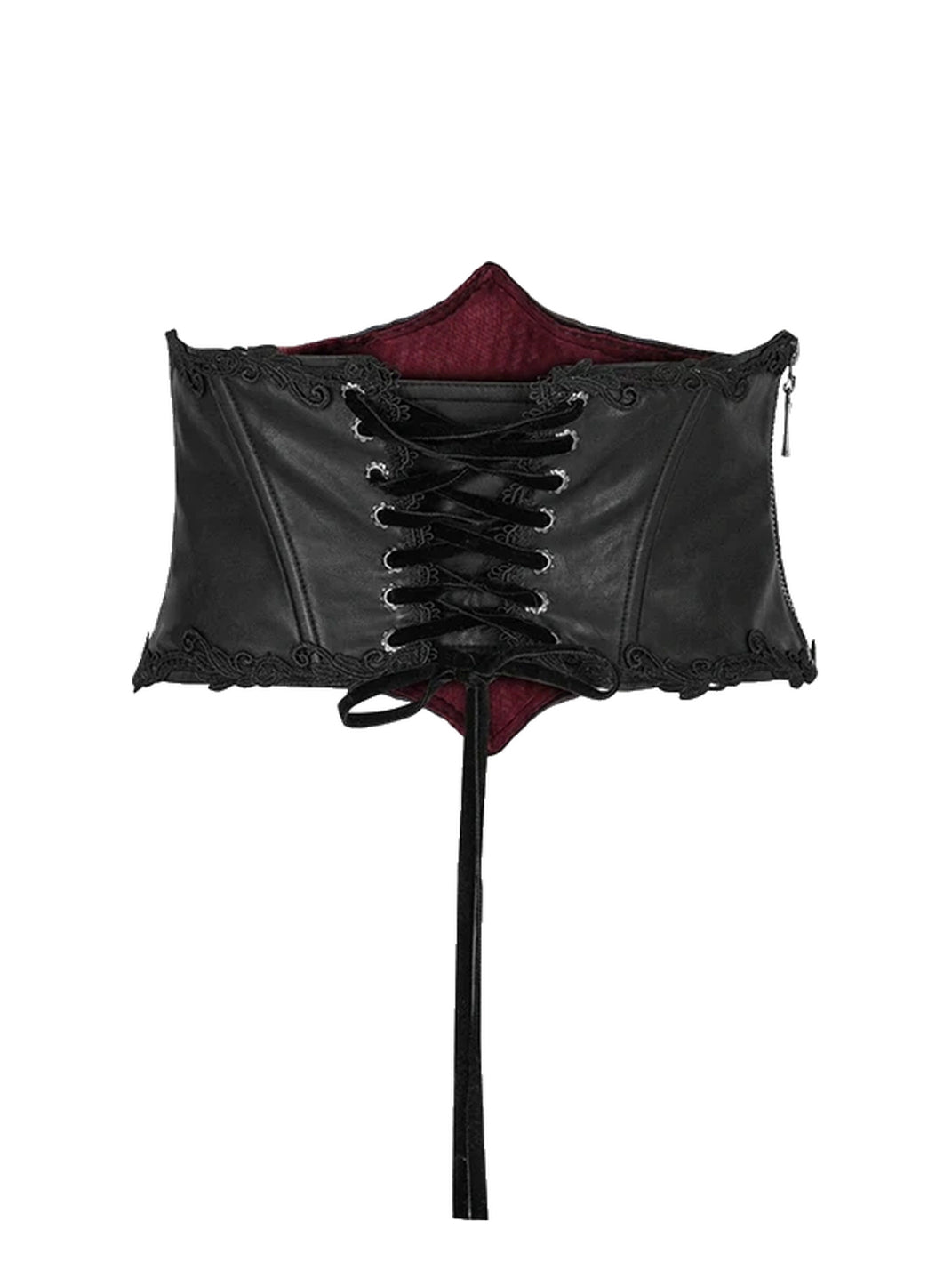 Scroll-Trim Lace-Up Corset Belt — product view 8