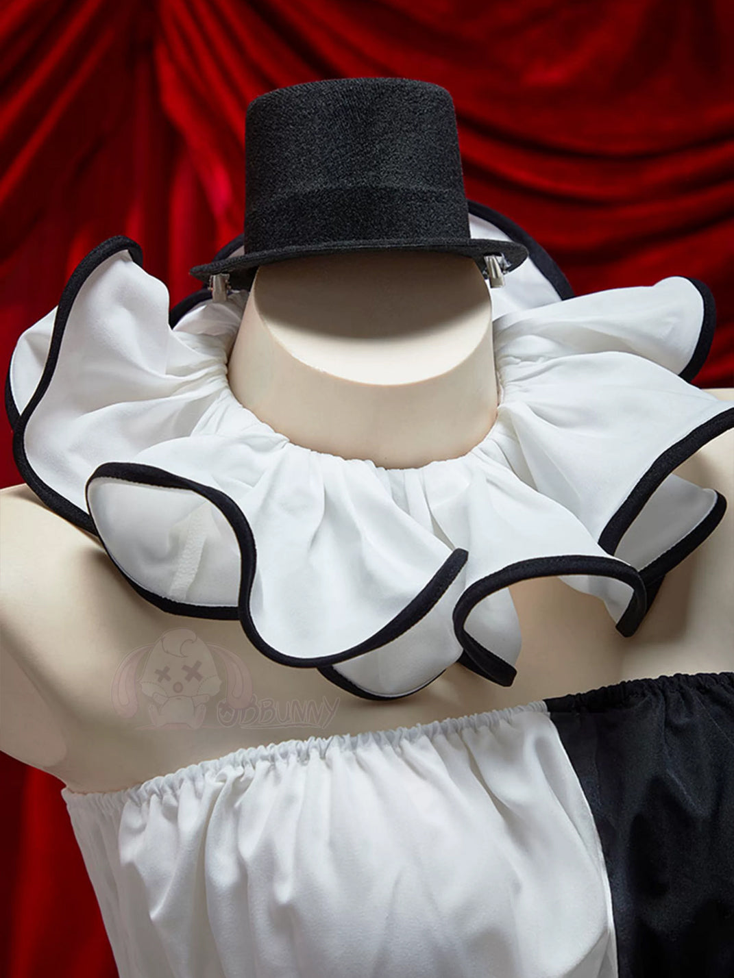 Monochrome Ruffle Jester Costume Ensemble — product view 4