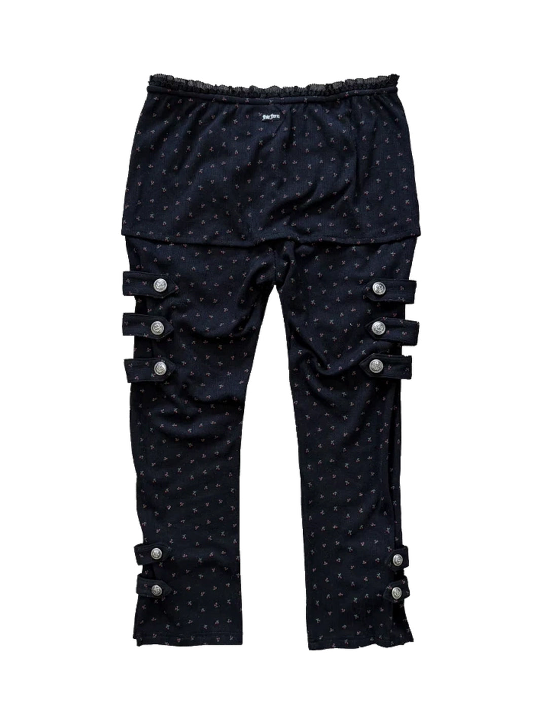 Floral Strap-Detail Skirt-Overlay Capris — product view 5