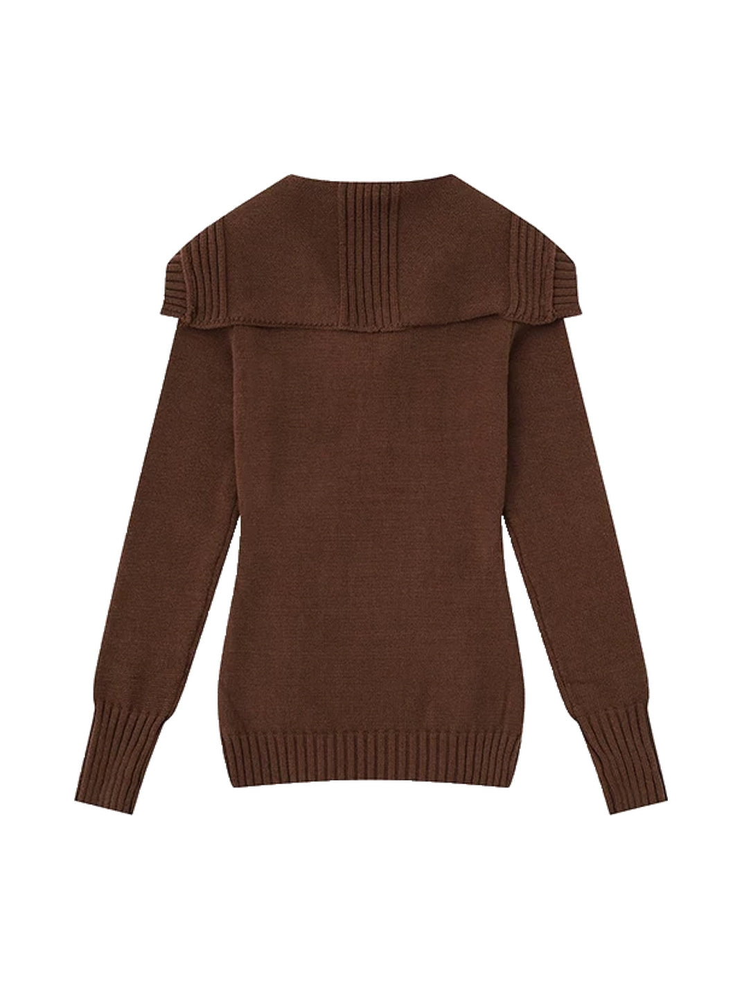 Wide-Collar Cable Knit Pullover — product view 4