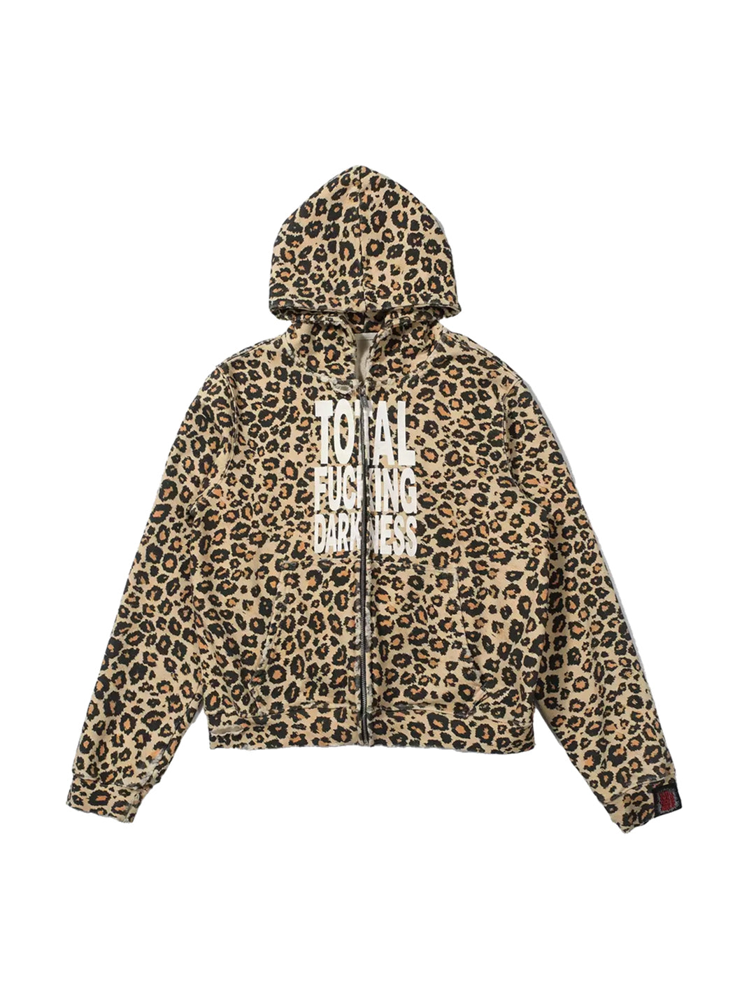 Washed Leopard Cotton Zip Hoodie — product view 1