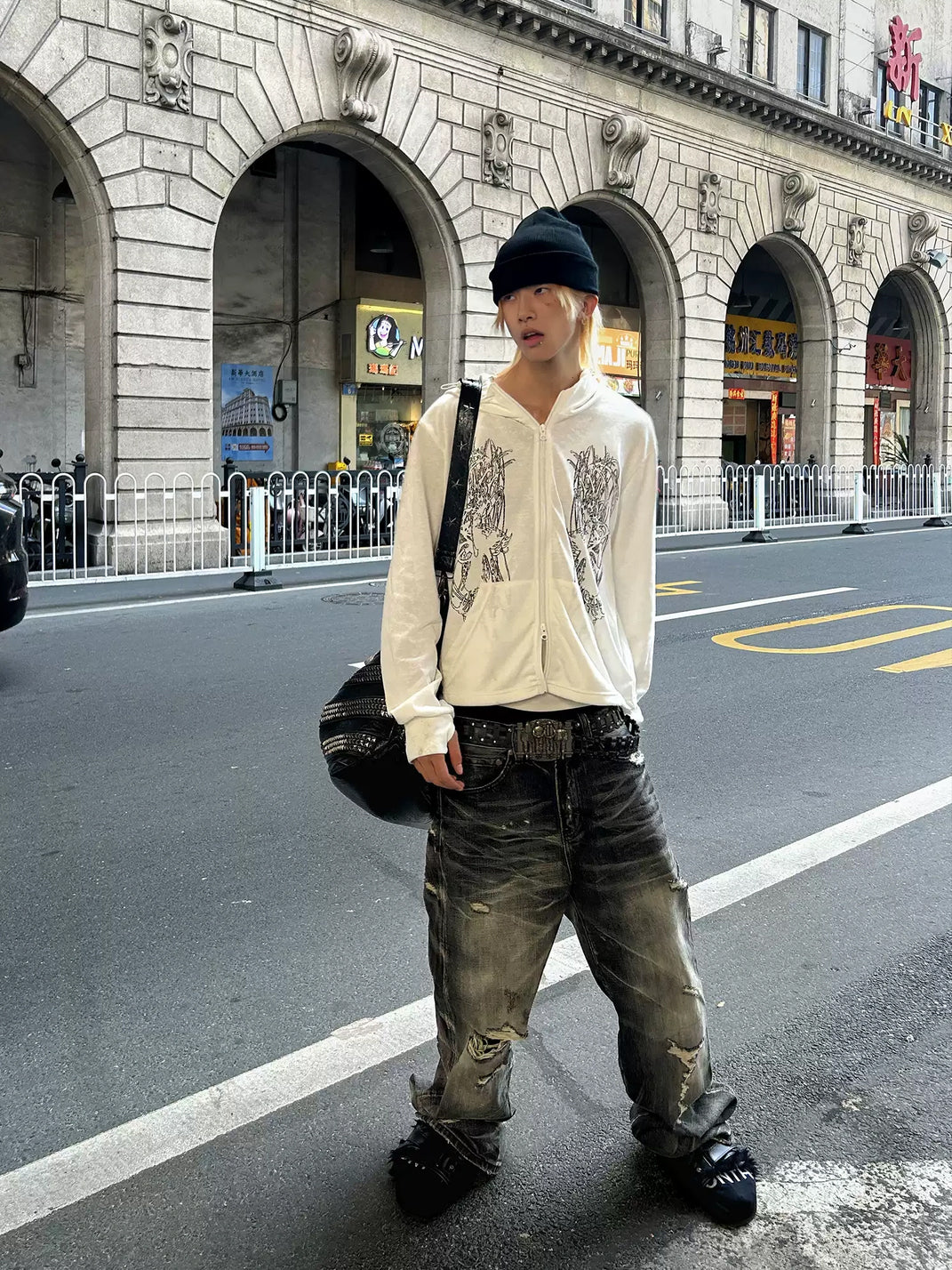 Thorn-Line Thumbhole Zip Hoodie — product view 3