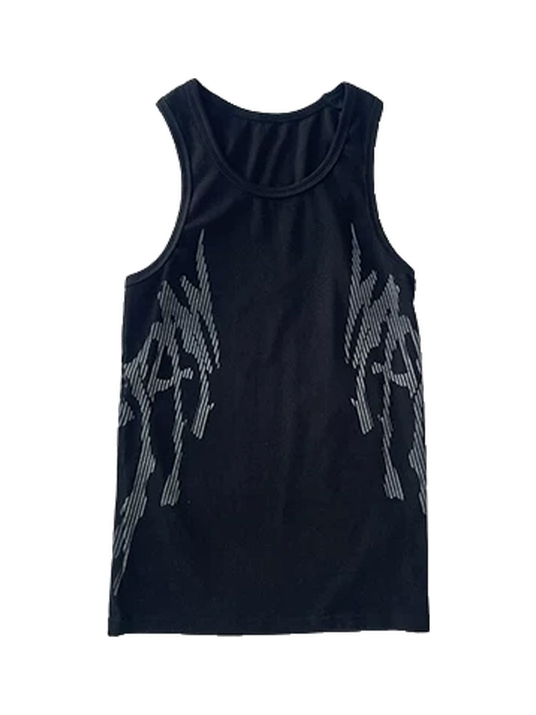Asymmetric Graffiti Ribbed Tank — product view 1
