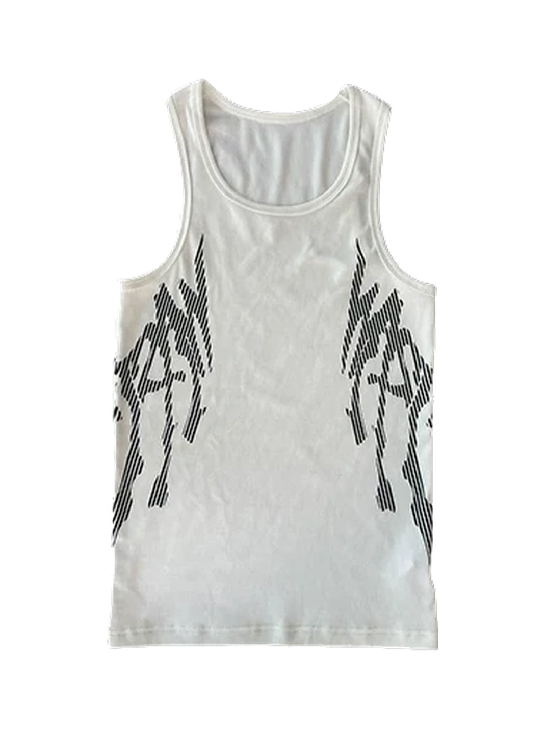 Asymmetric Graffiti Ribbed Tank — product view 4